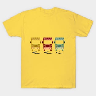 Yellow Red Green truck art motif illustration with paisley design pattern T-Shirt